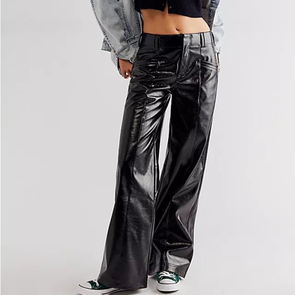 NWOT Star-Crossed Lovers vegan straight-leg pants by Free People in size 4